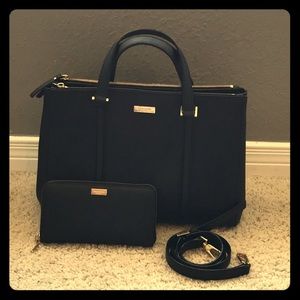 Kate Spade Black Leighann Lauren Satchel & Wallet